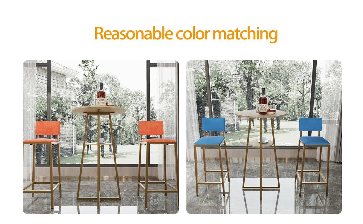 Three Piece Bar Table And Chairs Set With Storage - Omega Lifestyles