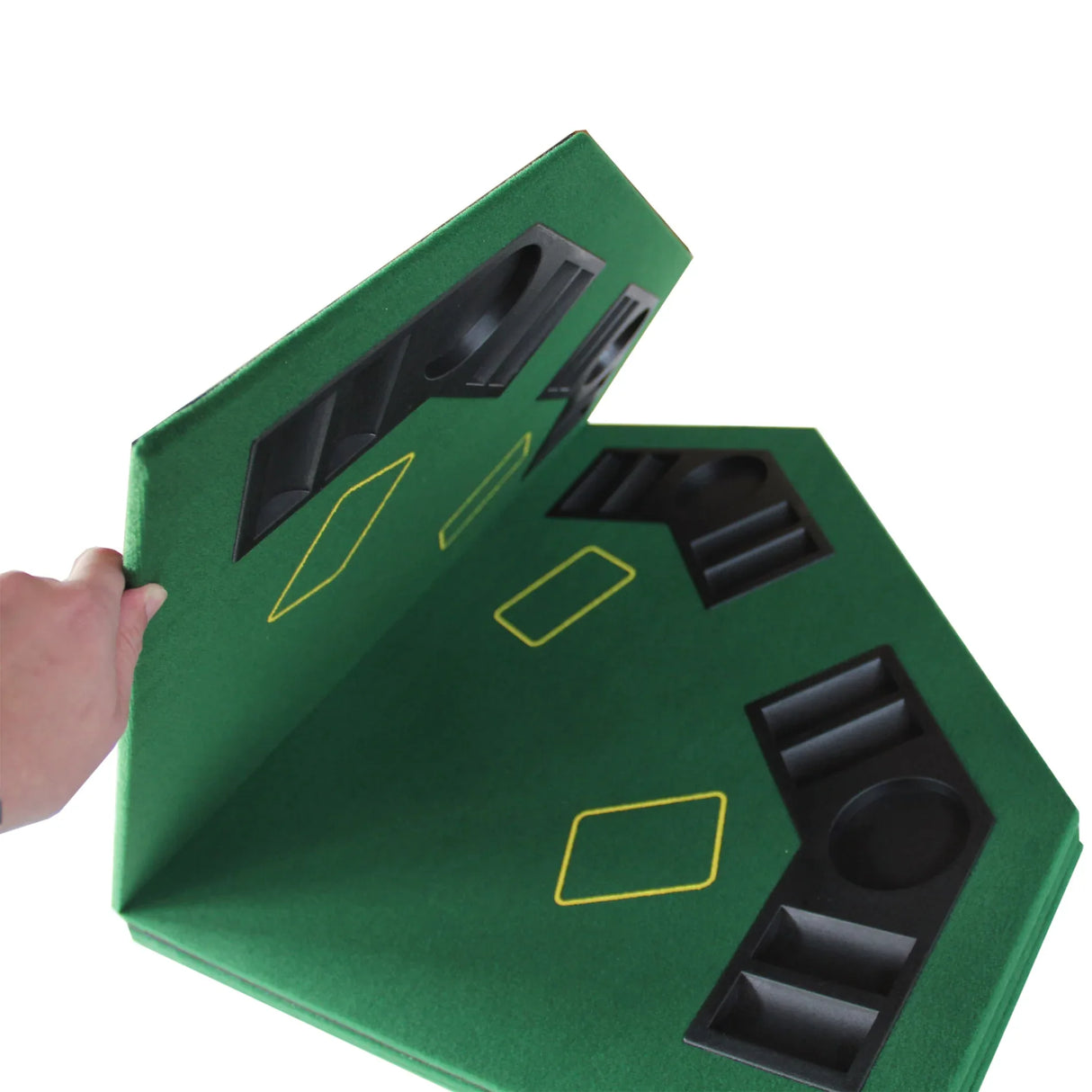 Folding Octagon 48-Inch Poker Tabletop With Cup Holders - Omega Lifestyles
