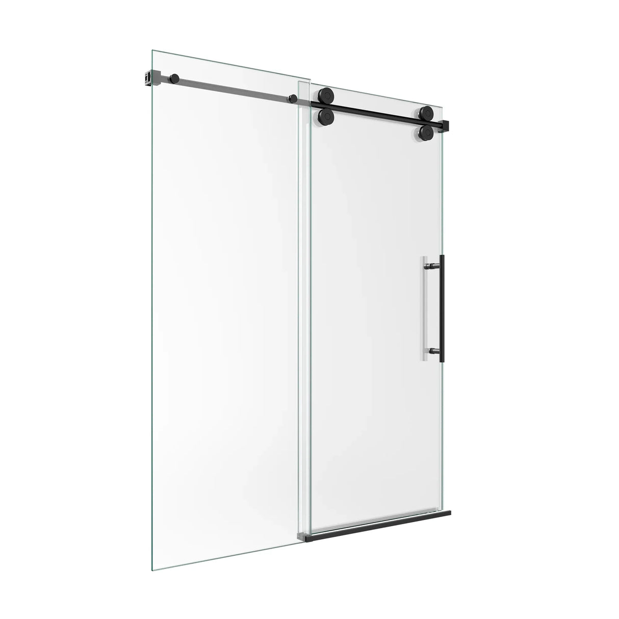 Frameless Matte Black 8mm Tempered Glass Shower Door - Omega Lifestyles