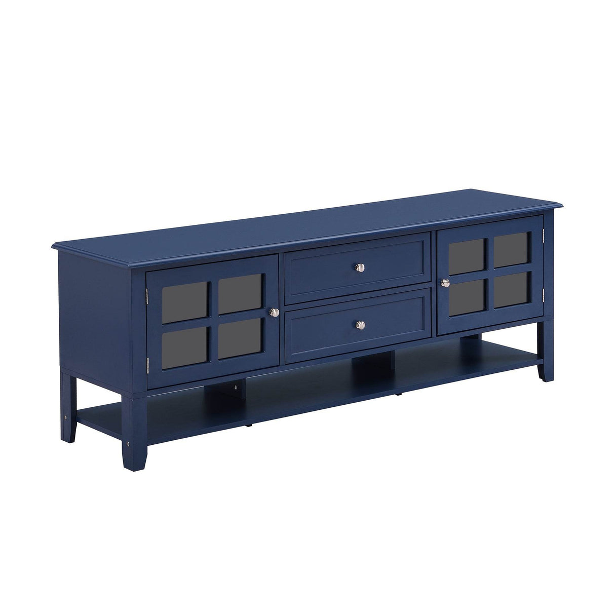 Modern Blue MDF TV Stand With Storage Cabinet - Sleep Galleria