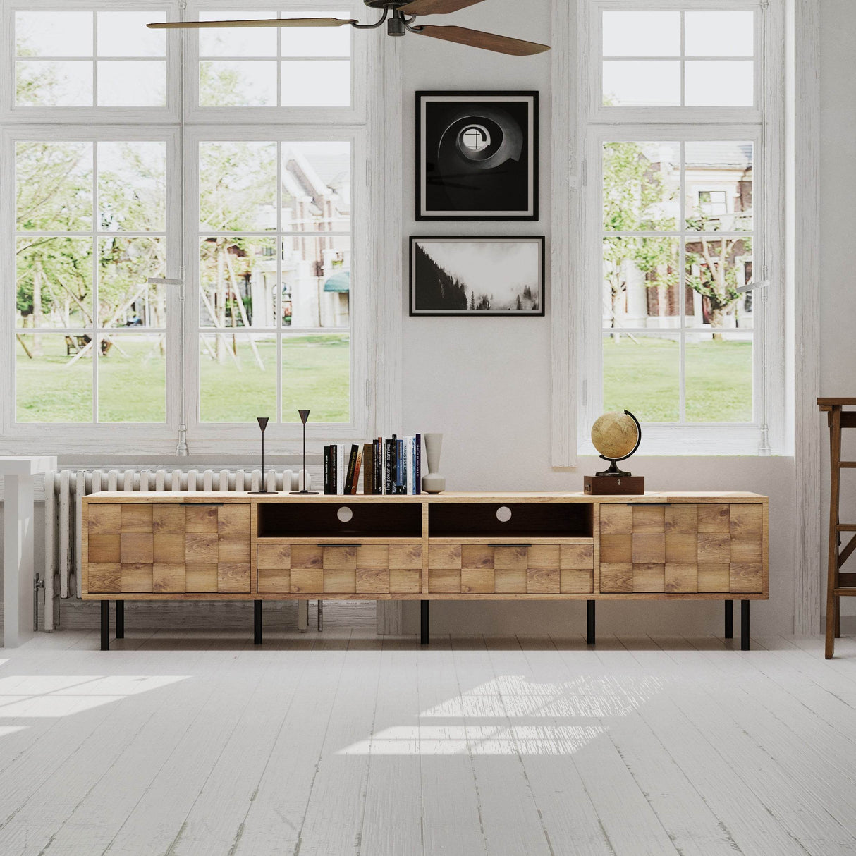 Mid Century Modern TV Stand With Storage Drawers - Sleep Galleria