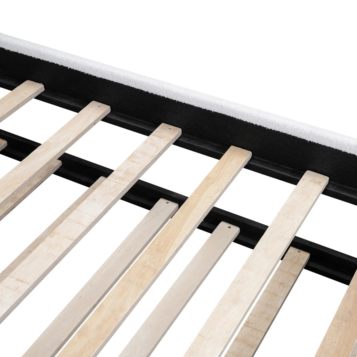 Twin Upholstered Platform Bed Frame With Trundle White - Omega Lifestyles