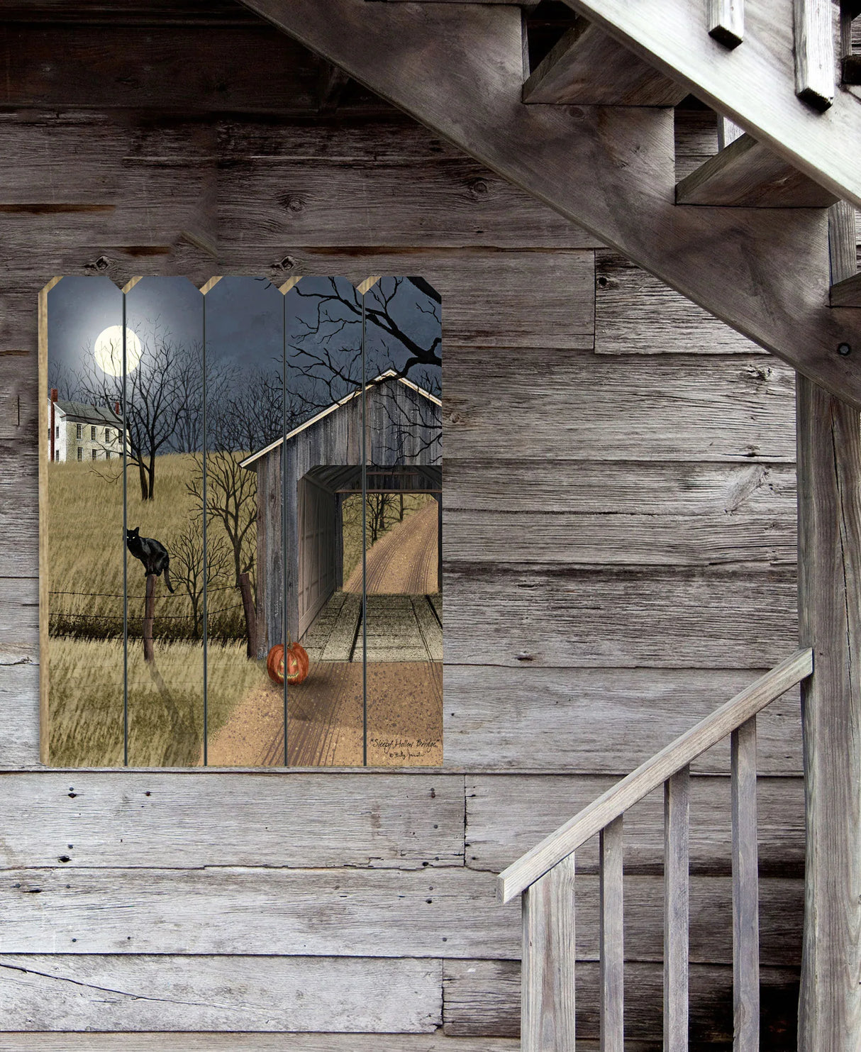 Multicolor Paper Wall Art Wooden Picket Fence Decor - Omega Lifestyles