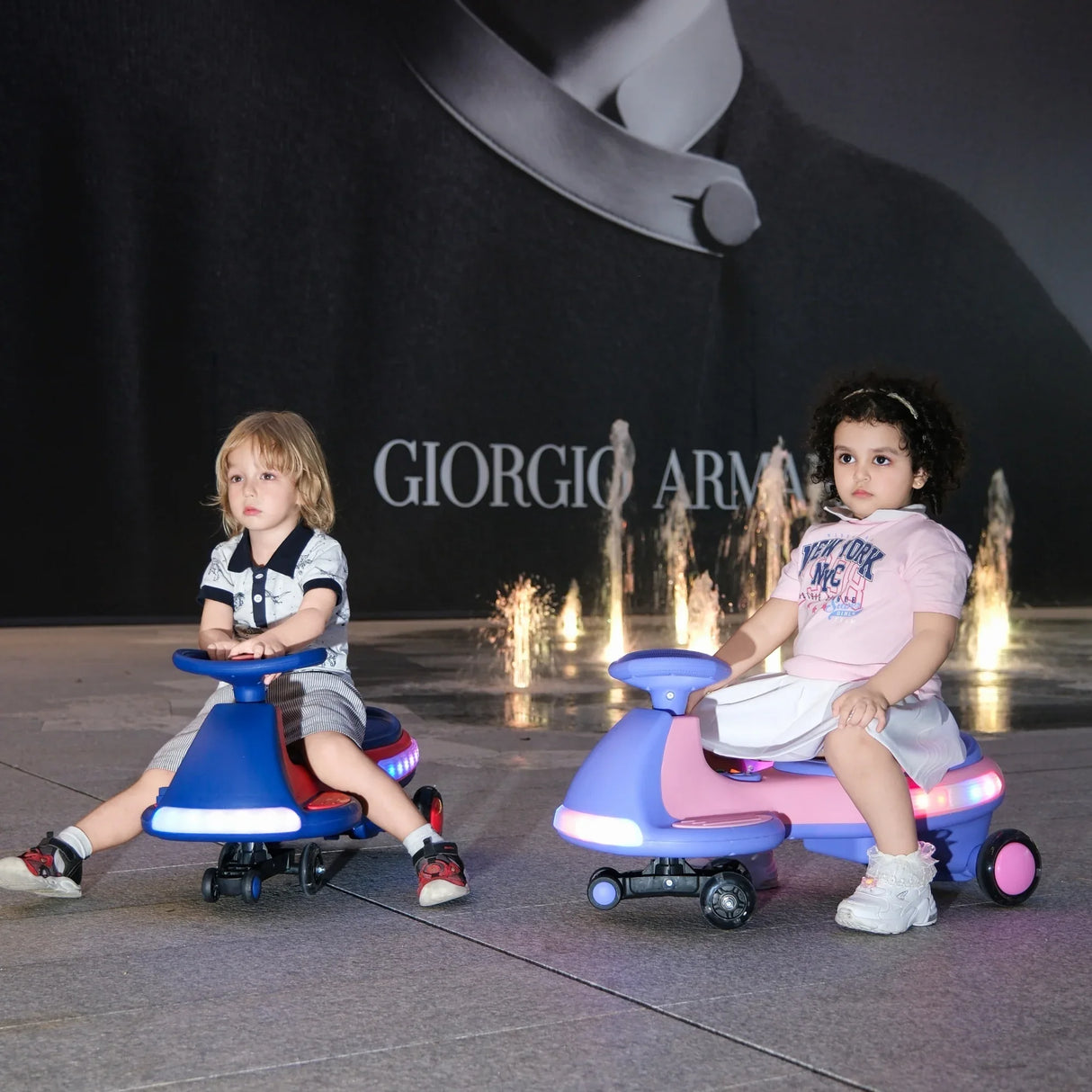 12V Kids Electric Ride-On Wiggle Car With Bluetooth Lights - Omega Lifestyles