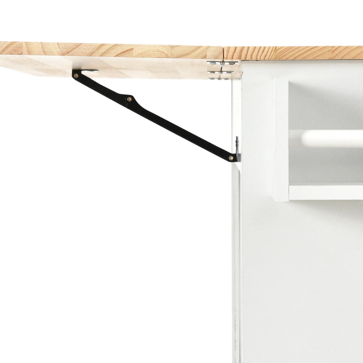 Rolling Mobile Kitchen Island With Solid Wood Top And Storage Cabinet - Omega Lifestyles