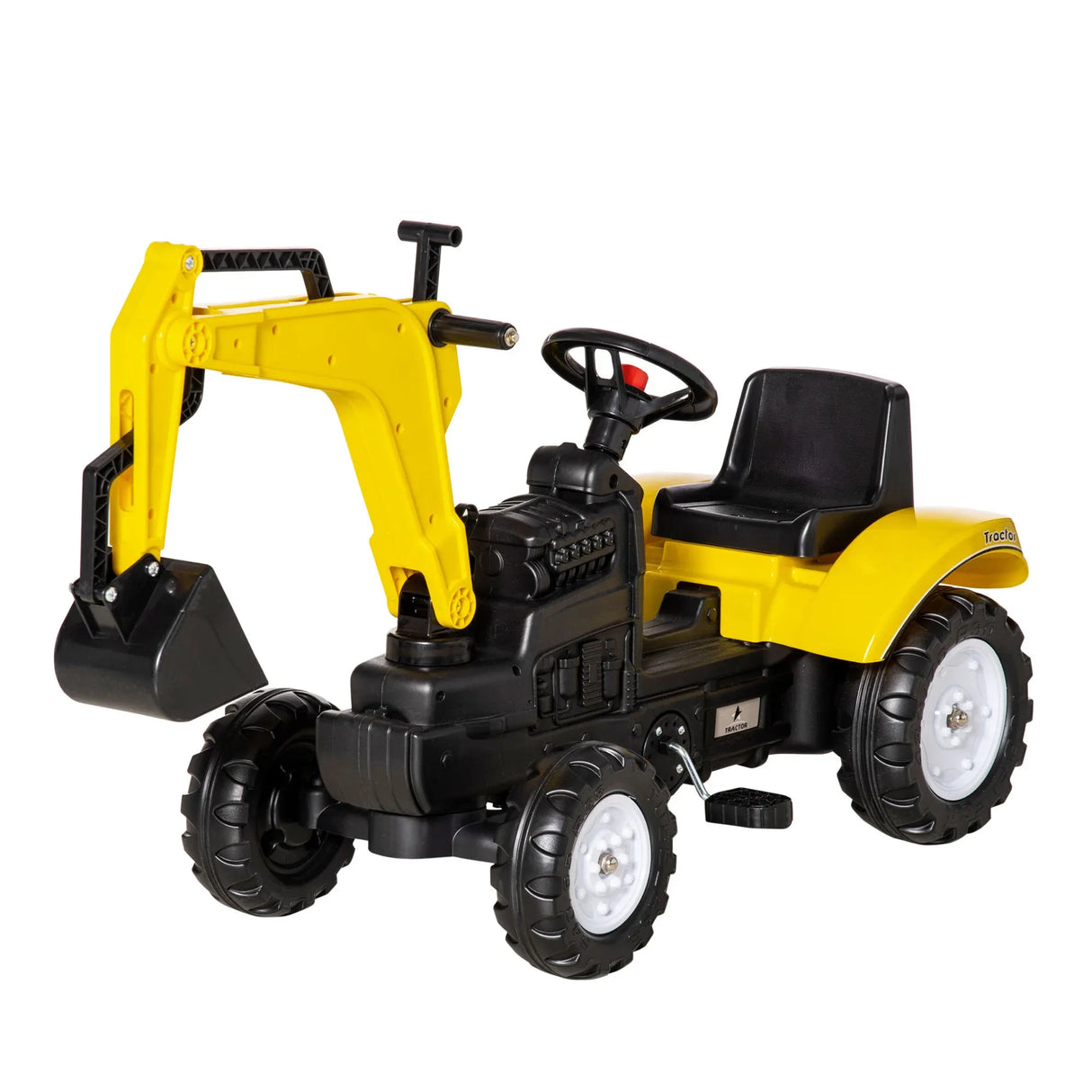 Kids Pedal Ride-On Excavator Construction Truck Toy - Omega Lifestyles