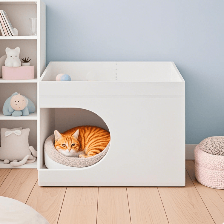Multifunctional Creamy White Pet Sofa Side Cabinet - Sleep Galleria