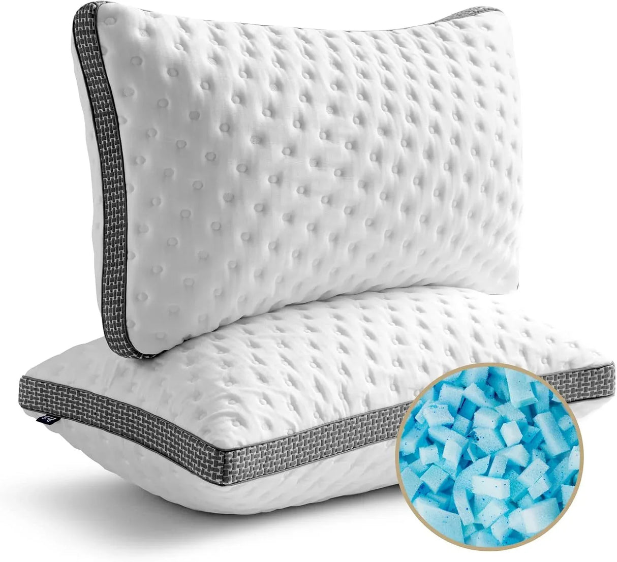 Queen Medium Firm Cooling Gel Memory Foam Bed Pillow - Omega Lifestyles