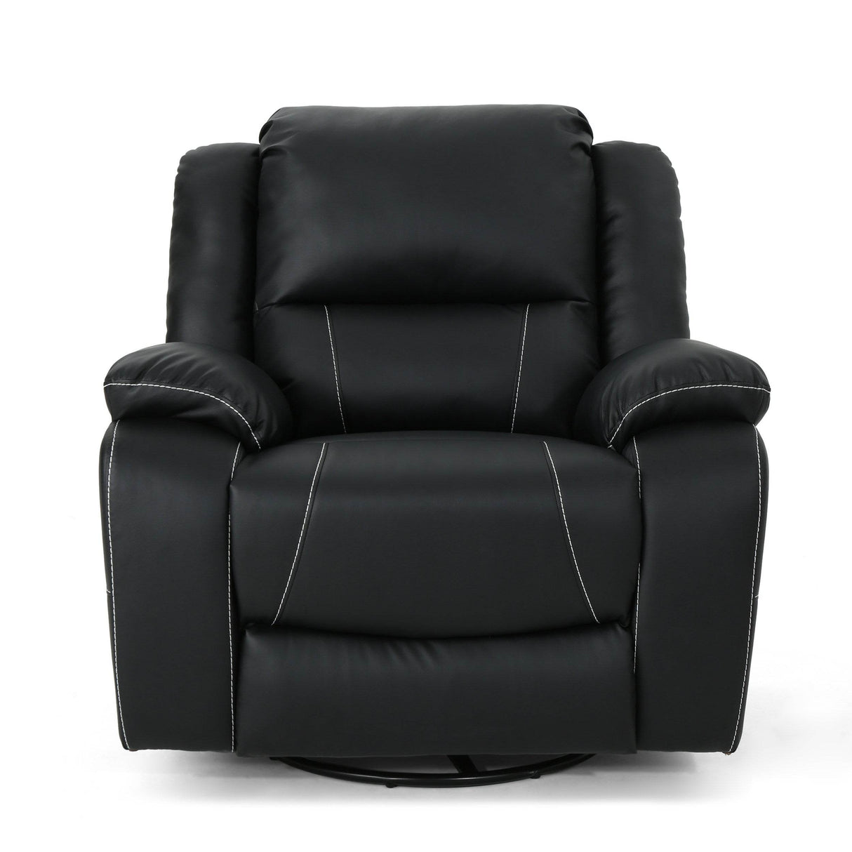 Manual Faux Leather 360-Degree Swivel Recliner Chair