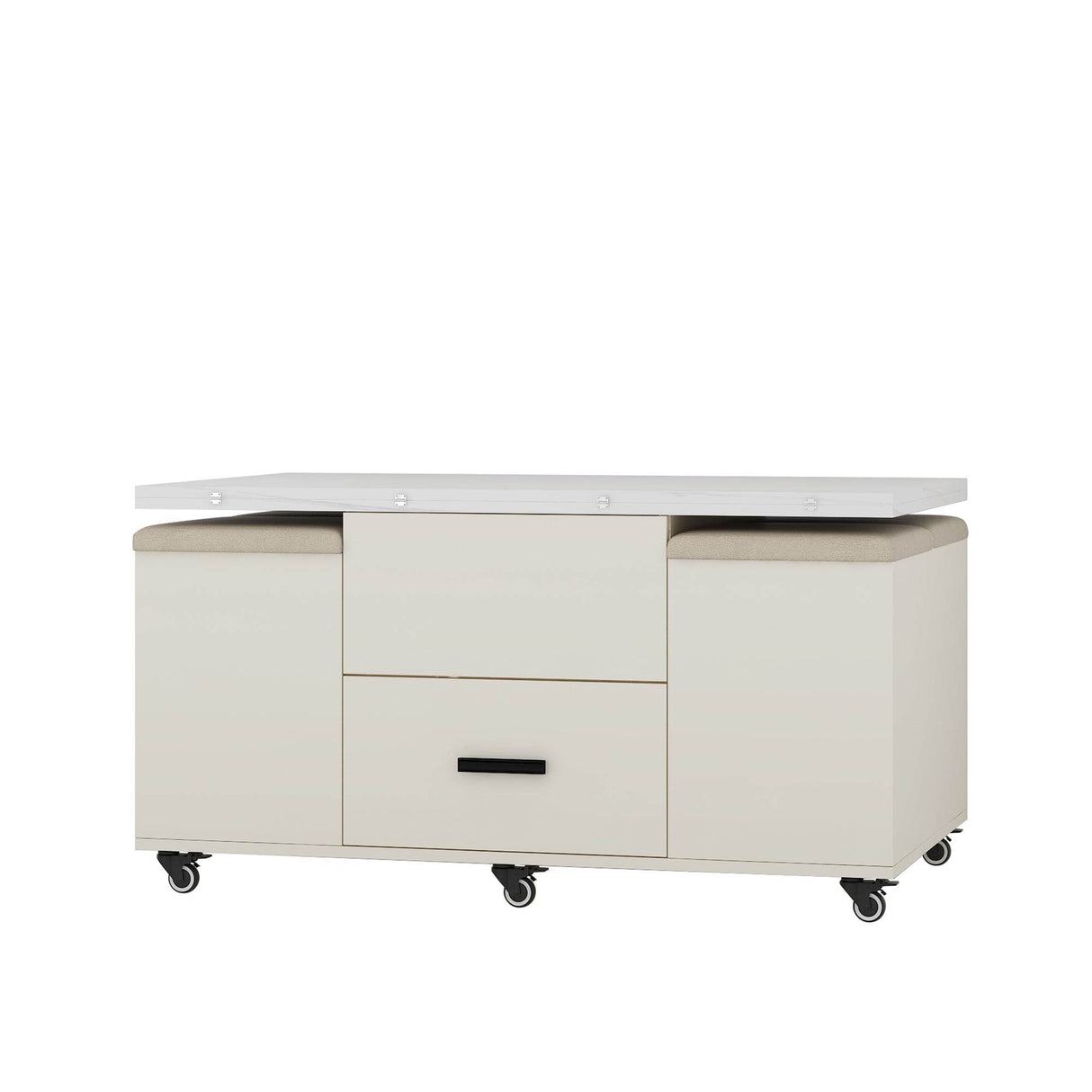 Modern Lift-Up Coffee Table With Storage And Four Stools - Sleep Galleria