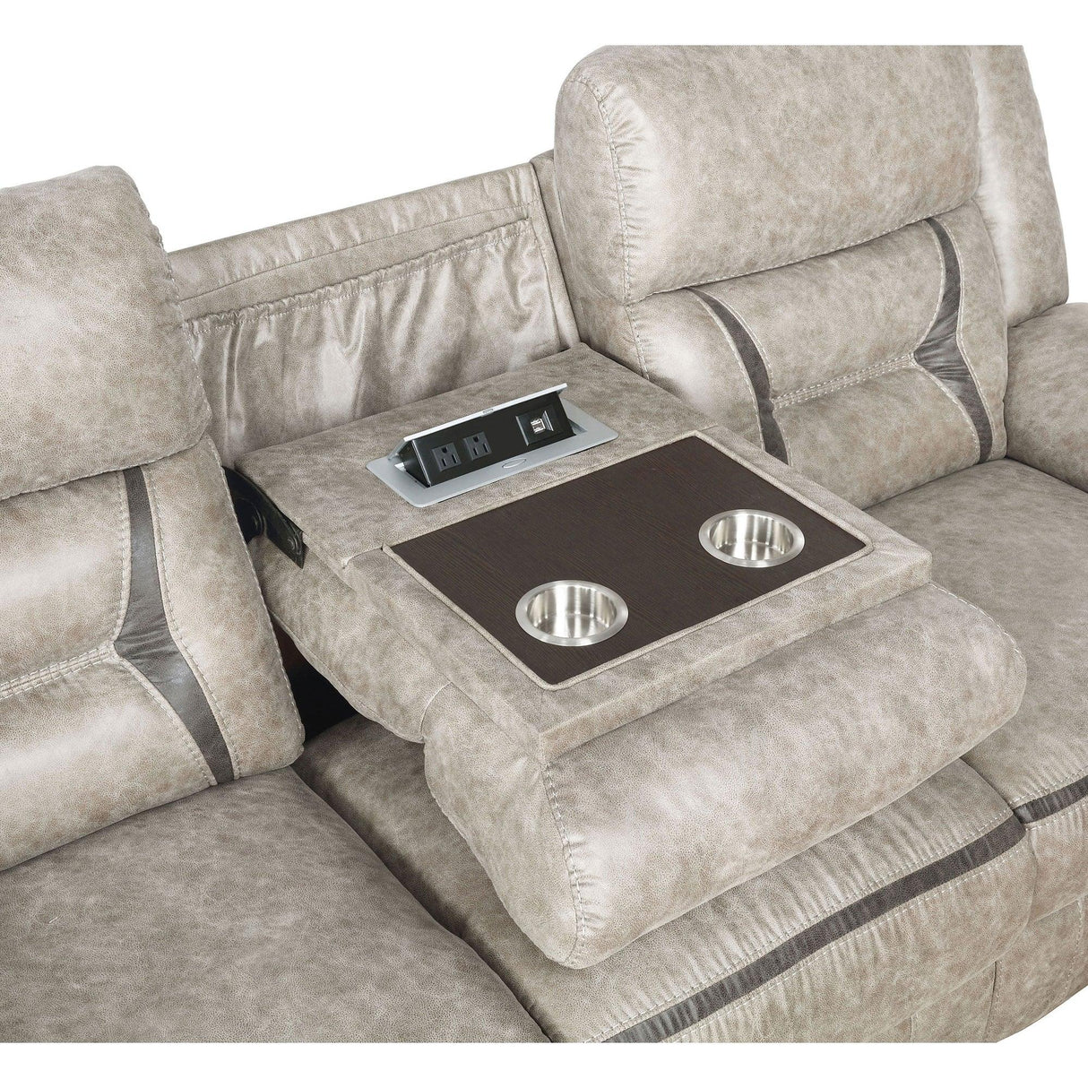 Taupe Upholstered 3-Piece Manual Reclining Living Room Set - Omega Lifestyles