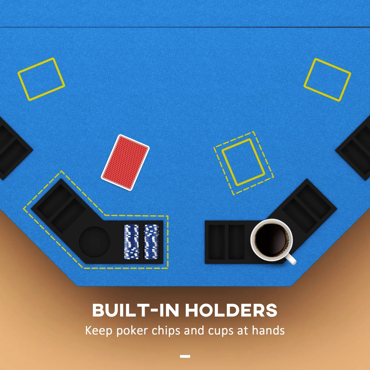 Foldable 8-Player Felt Poker Table With Accessories - Omega Lifestyles