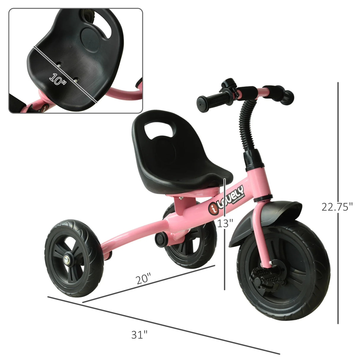 3-Wheel Toddler Ride-On Tricycle With Bell Indoor Outdoor - Omega Lifestyles