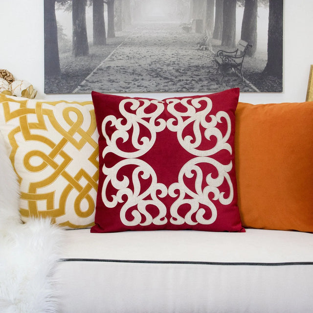 Red 20-Inch Polyester Velvet Pillowcase Cover - Omega Lifestyles