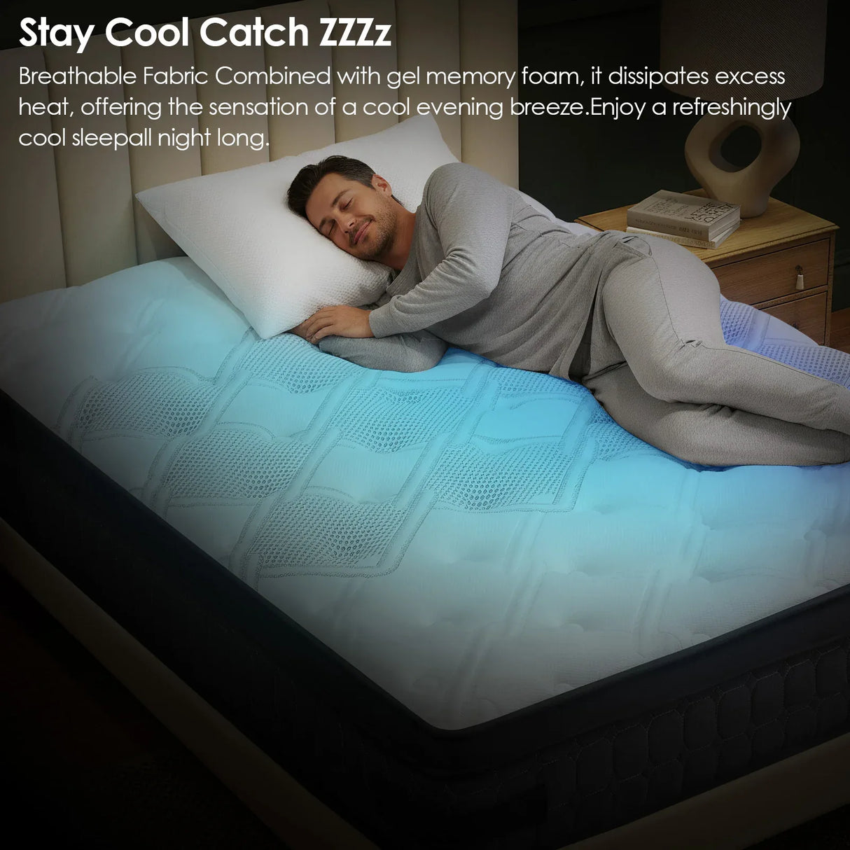 Medium 10-Inch Cooling Gel Memory Foam Hybrid Queen Mattress - Omega Lifestyles