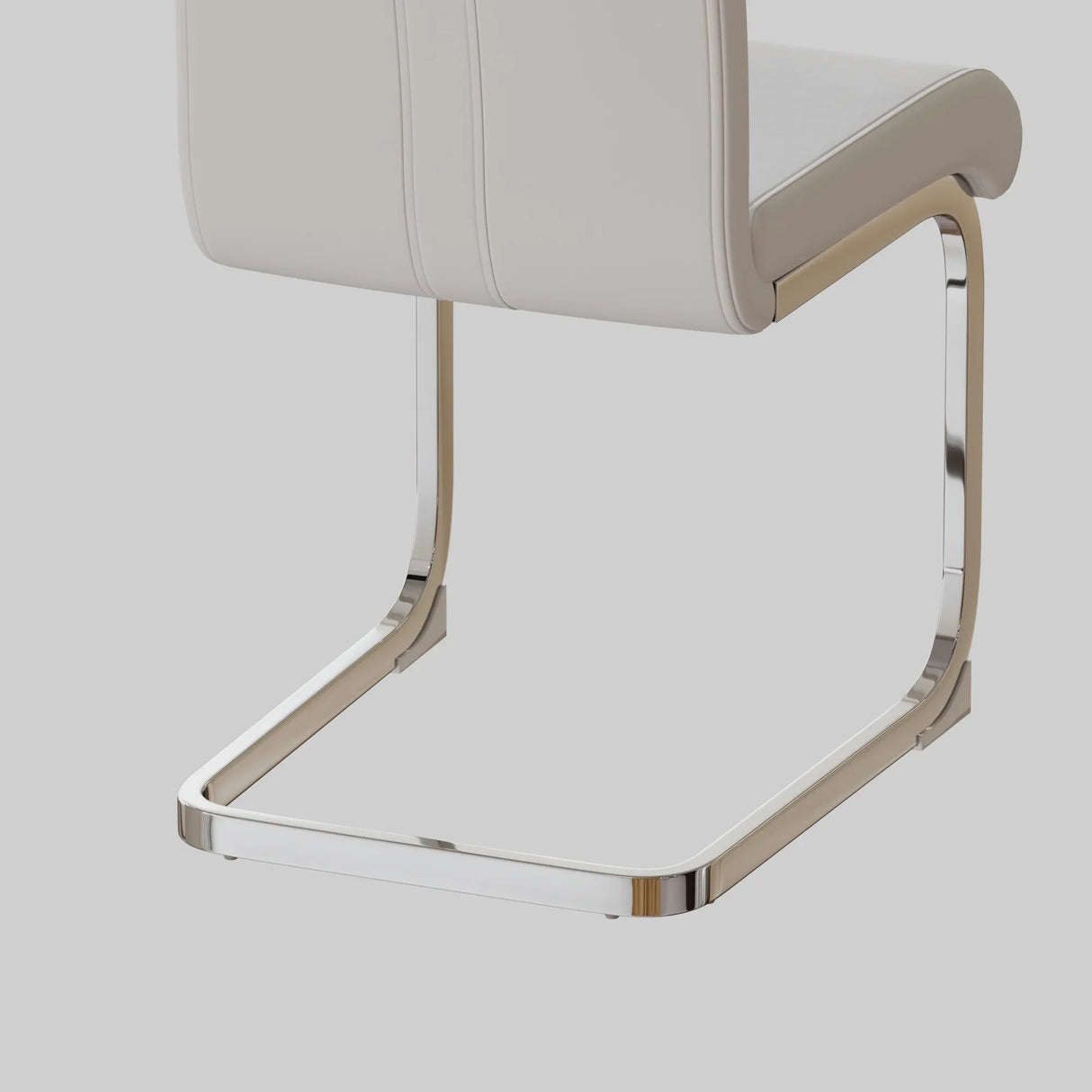 Modern Cream MDF Dining Table And PU Armless Chair Set - Omega Lifestyles