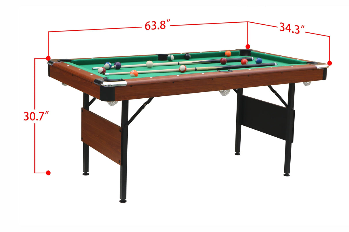 Foldable Indoor Pool Table With Blue Velvet Cloth - Omega Lifestyles