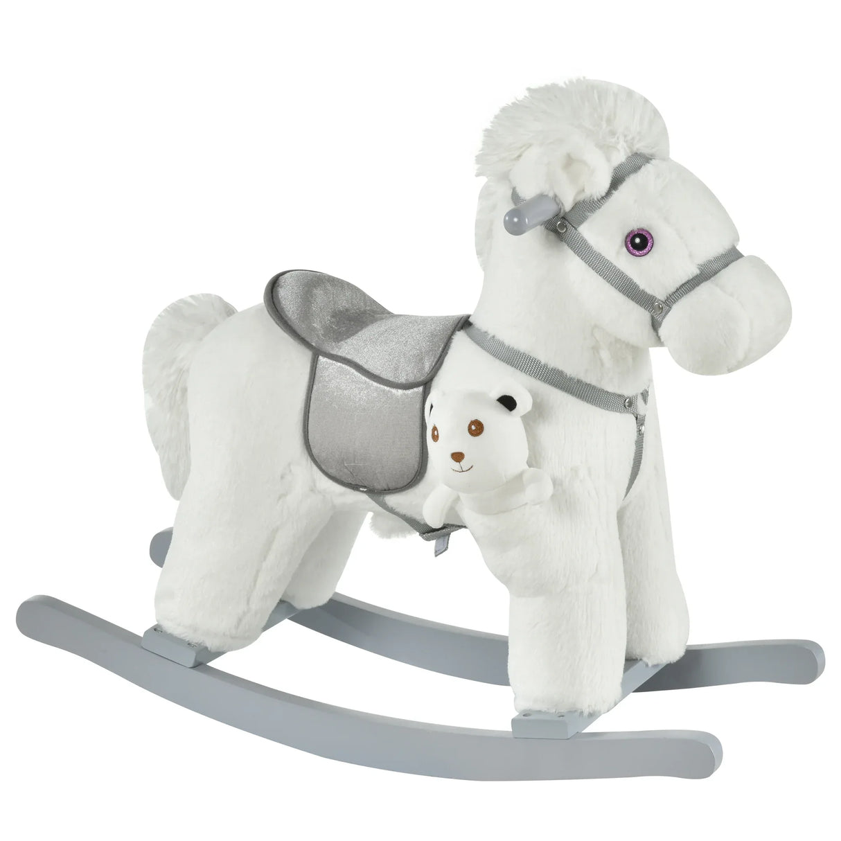 Kids Plush Ride-On Rocking Horse With Realistic Sounds - Omega Lifestyles