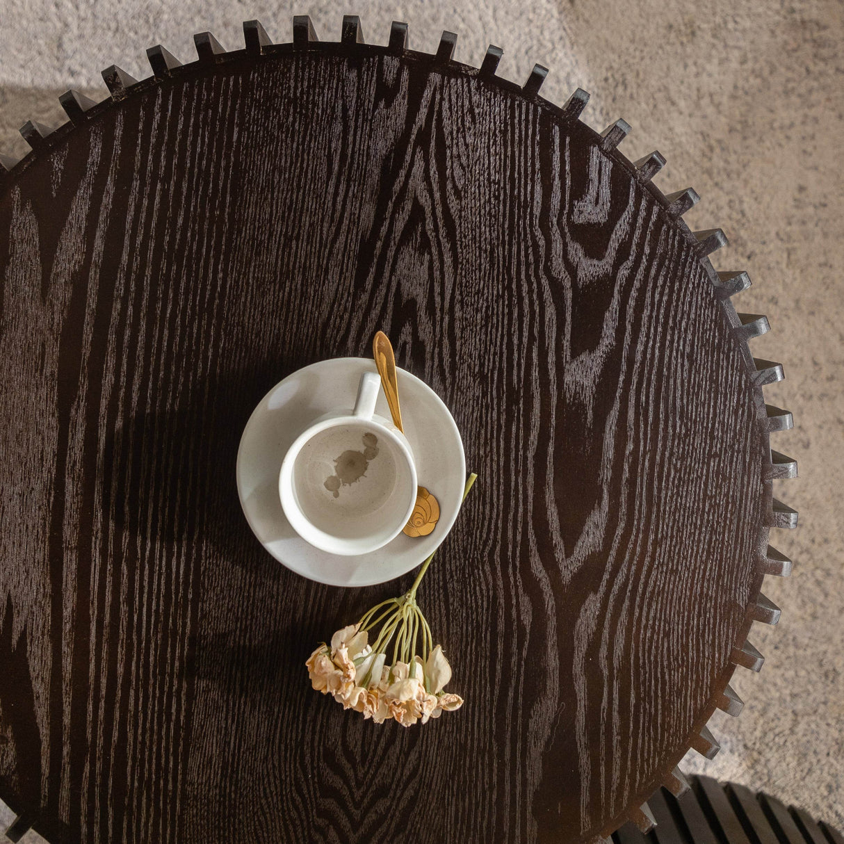 2-Piece Vintage Solid Wood Round Coffee Table Set - Sleep Galleria