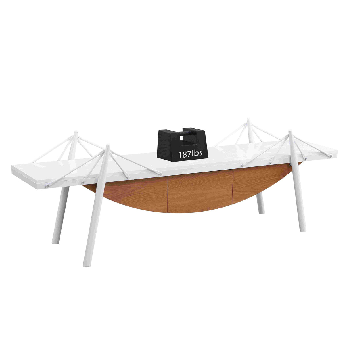 Sailboat-Shaped Modern MDF Wood TV Stand With Drawer - Sleep Galleria