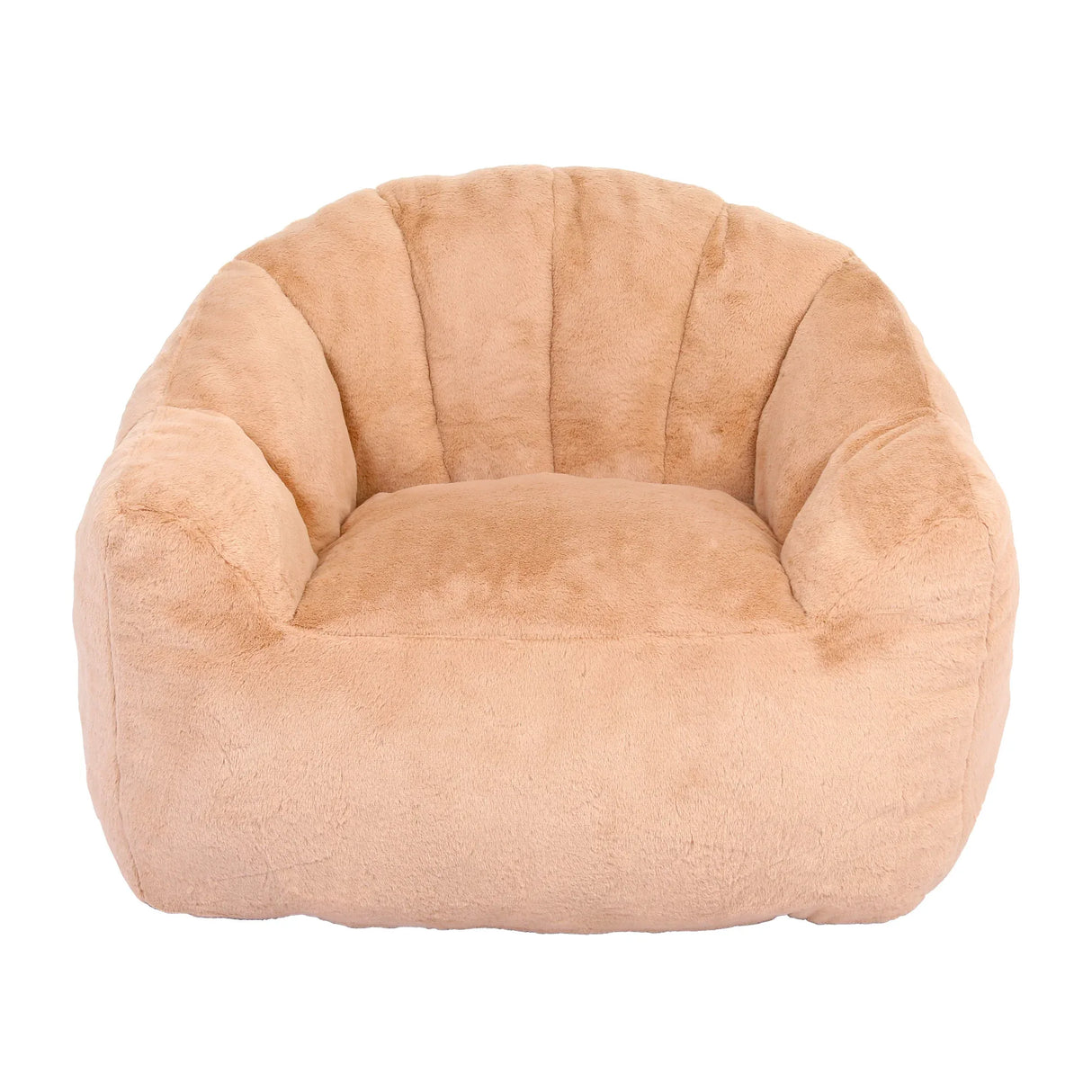 High Density Foam Brown Faux Fur Beanbag Chair - Omega Lifestyles