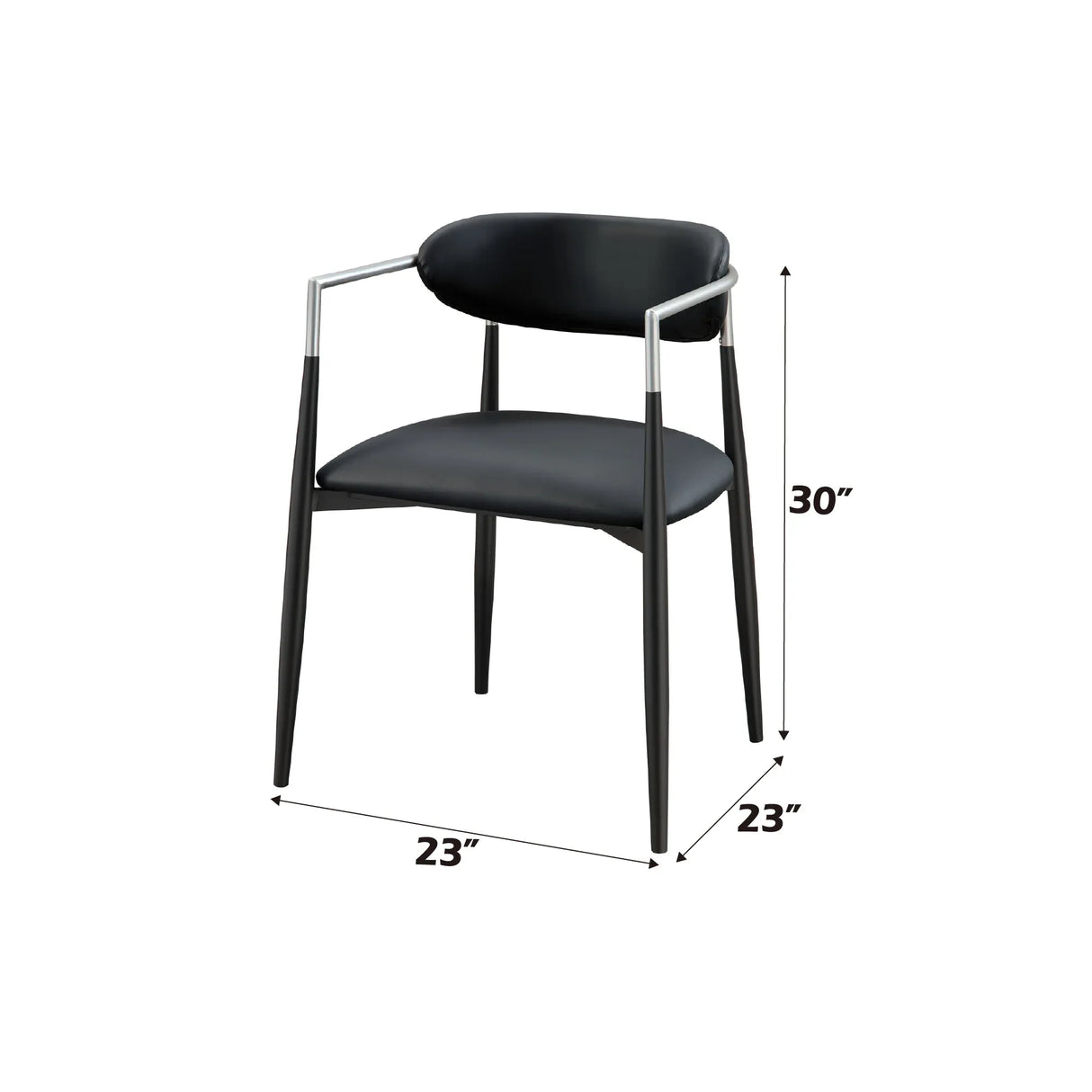 Pair Of Contemporary Black Faux Leather Arm Chairs - Omega Lifestyles