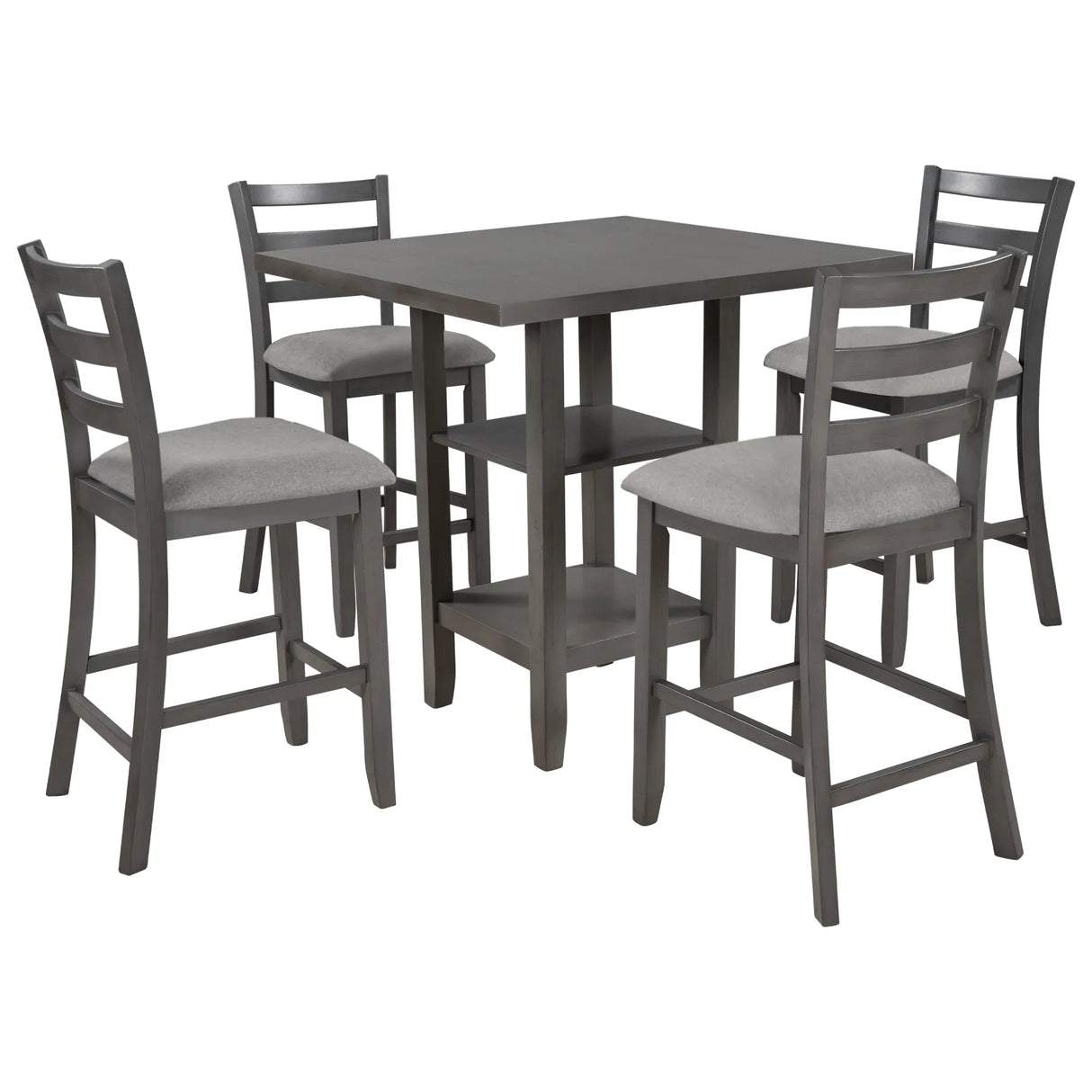 5-Piece Solid Wood Counter Height Dining Set With Chairs - Omega Lifestyles