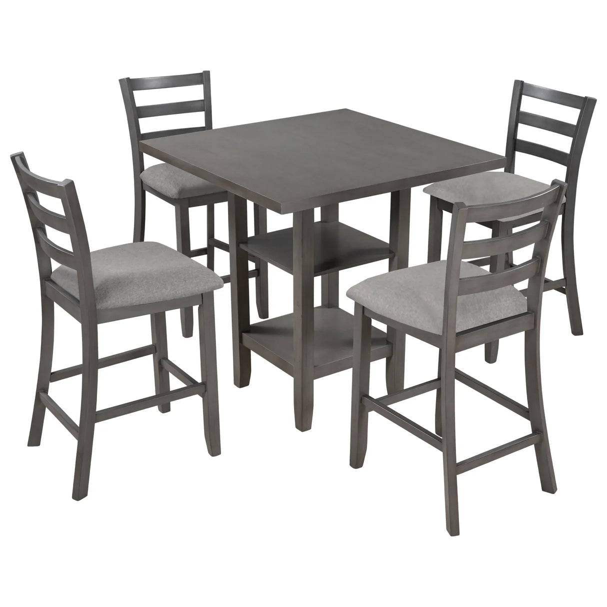 5-Piece Solid Wood Counter Height Dining Set With Chairs - Omega Lifestyles