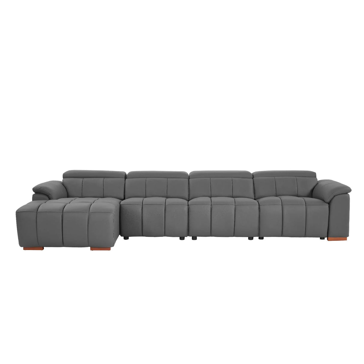 Electric Control Genuine Leather 4-Seat L-Shaped Reclining Sofa - Omega Lifestyles