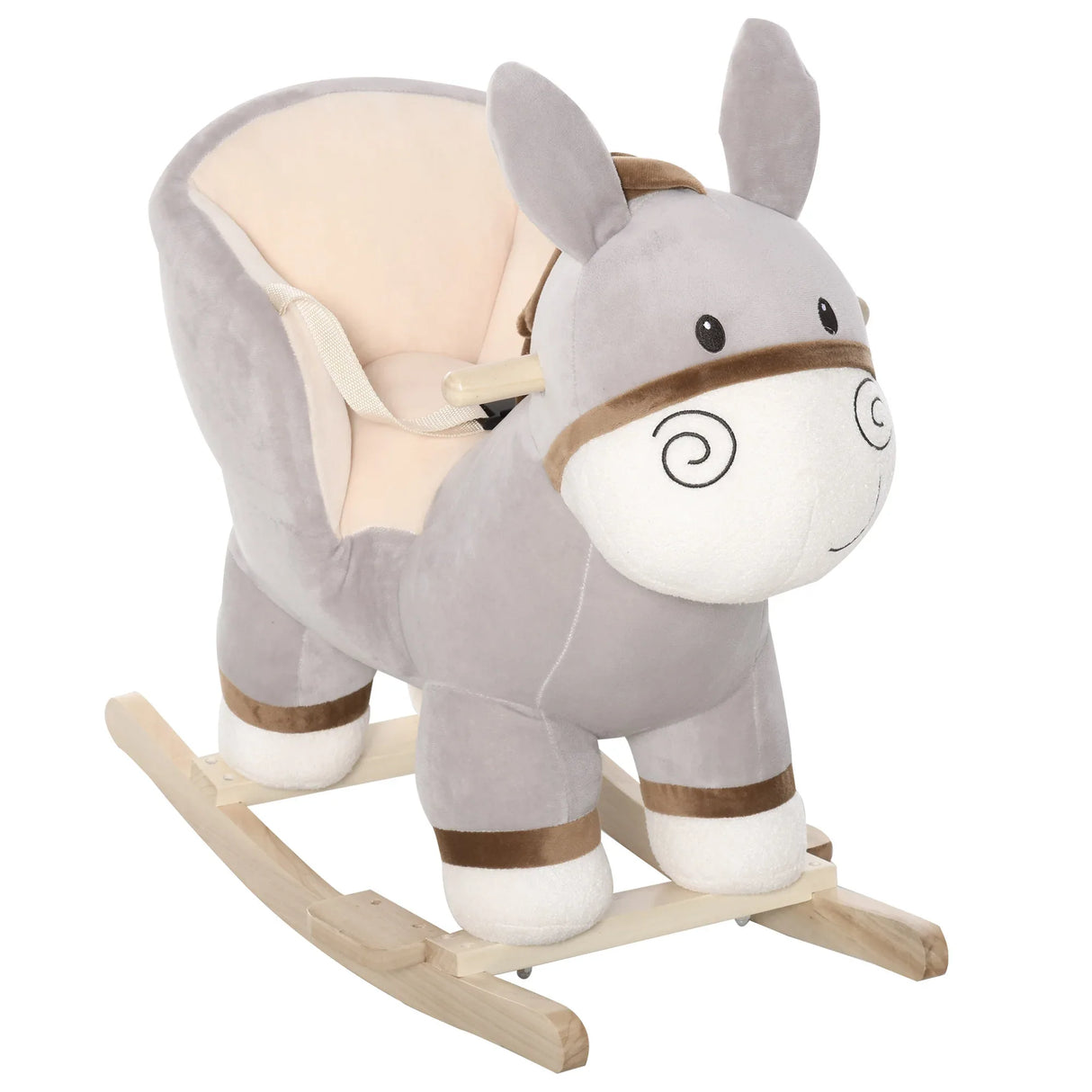 Plush Donkey Kids Rocking Chair With Sound And Seatbelt - Omega Lifestyles