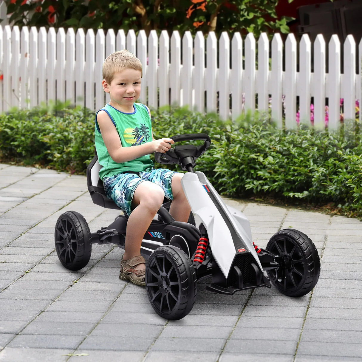 Kids Pedal Go Kart With Adjustable Seat And Handbrake - Omega Lifestyles