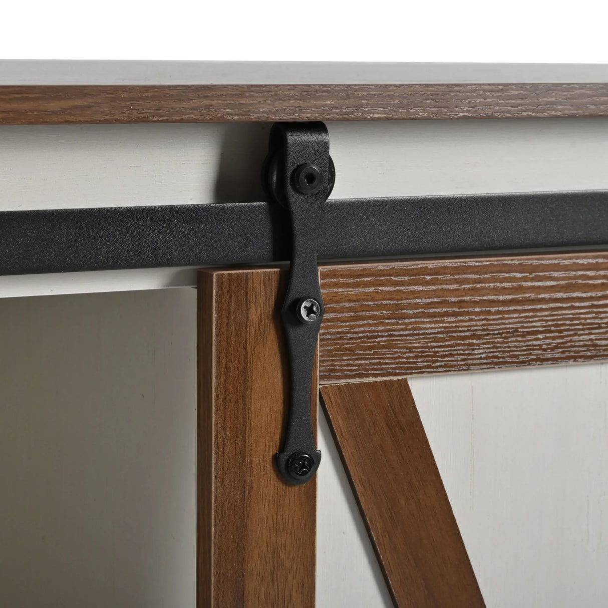 Farmhouse Sliding Barn Door Kitchen Island Cart - Omega Lifestyles