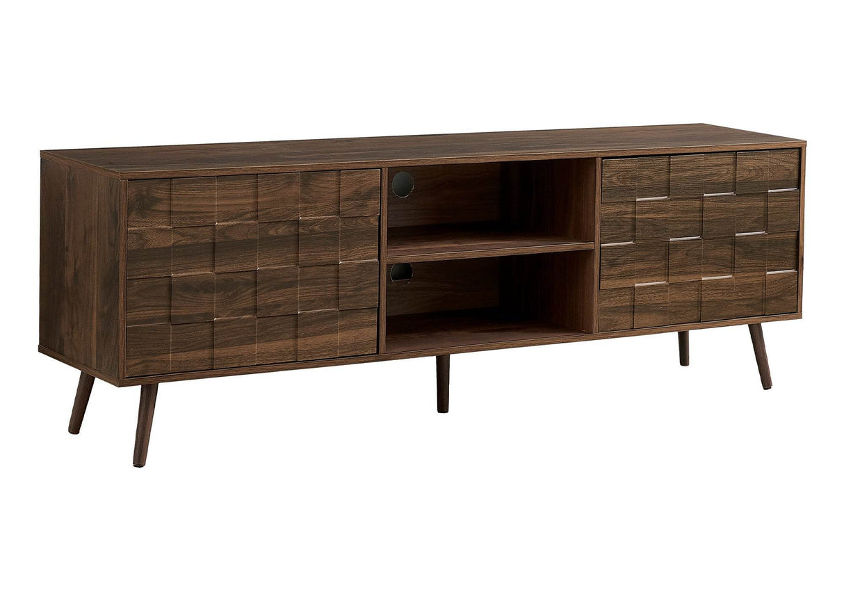Mid Century Walnut Laminate 72-Inch TV Stand Console - Sleep Galleria