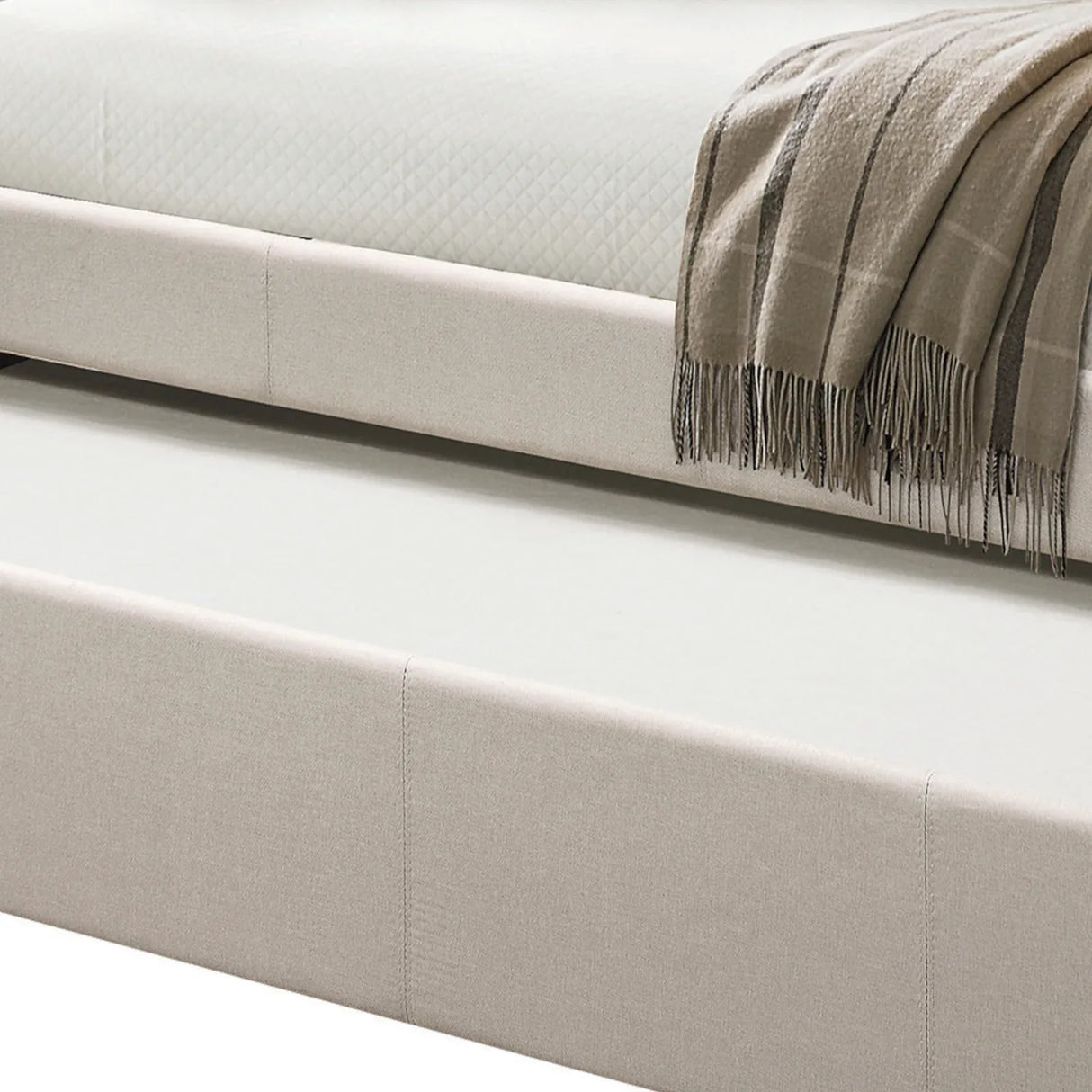 Fog Upholstered Twin Daybed With Roll-Out Trundle - Omega Lifestyles