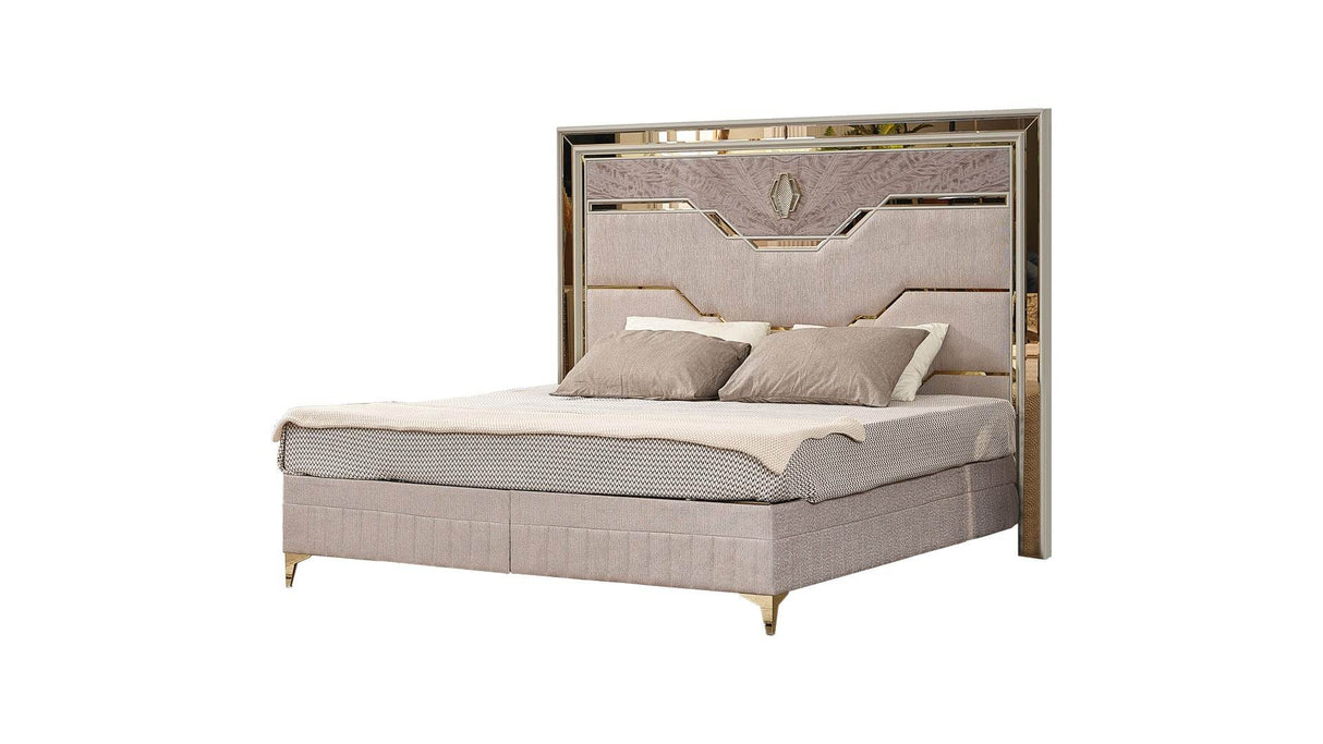 Modern Upholstered King Wood Bed Frame With Storage