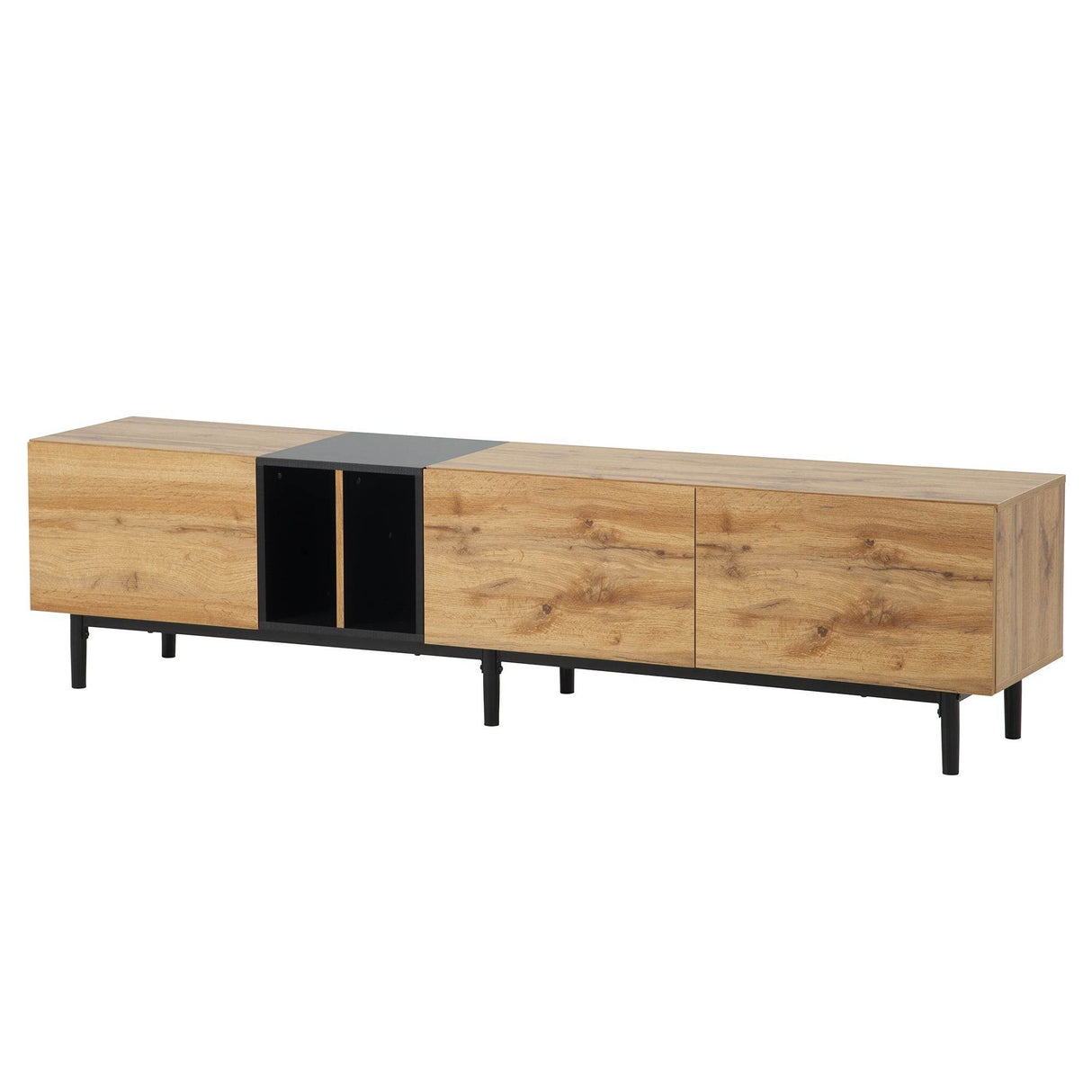 Modern Natural Wood MDF TV Stand Console - Sleep Galleria