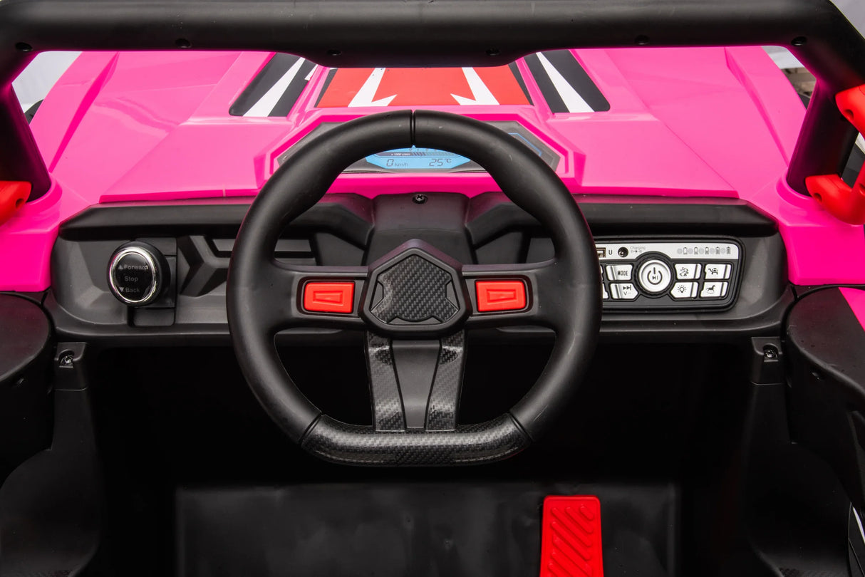 Four-Wheel Drive Pink Leather Seat Ride-On Car - Omega Lifestyles