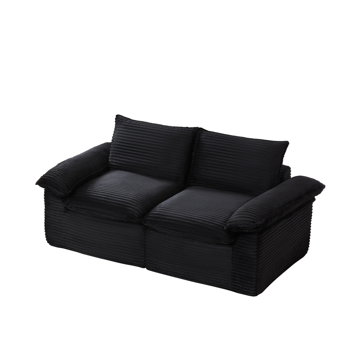 Modern Corduroy Foam Spring 2-Seat Cloud Sofa - Omega Lifestyles