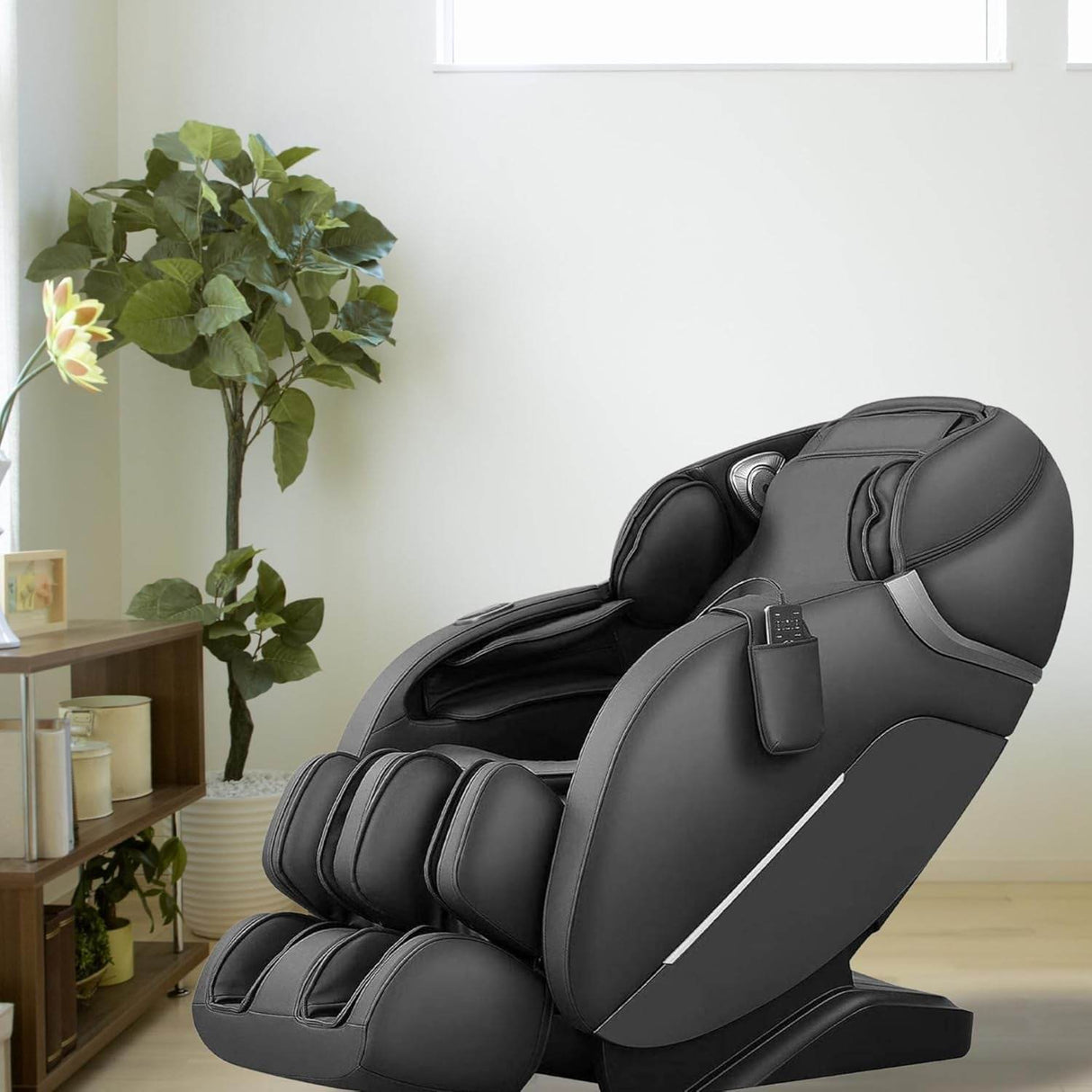 2025 A303 Massage Chair Irest System, Full Body with Heat, Zero Gravity, SL Track Shiatsu Recliner with Automatic Body Scan, Footrest Calfrest Exntension (Black)