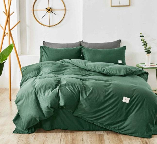 3-Piece Bean Paste Grey Bedding Set With Pillowcase - Sleep Galleria