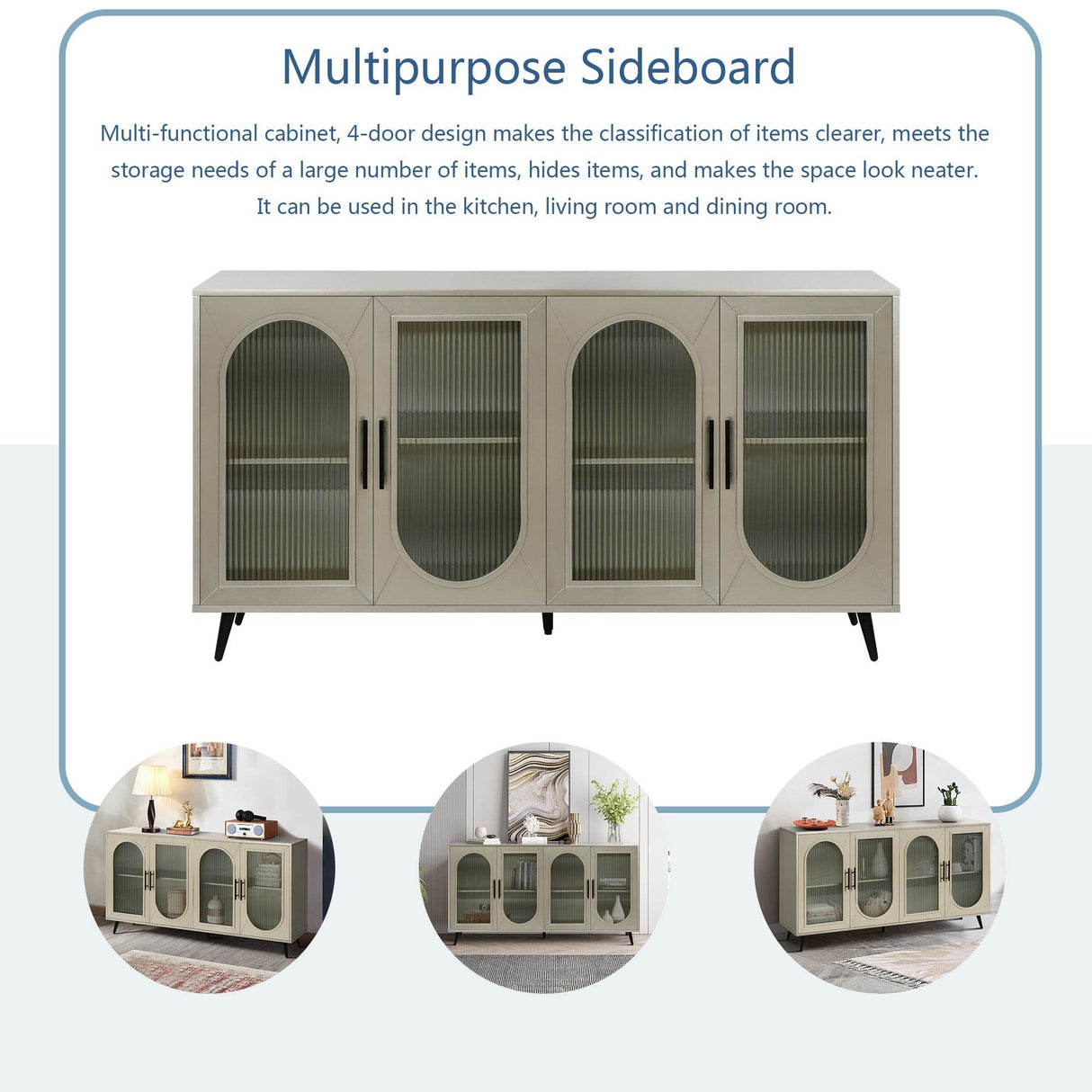 Antique Gold Wood TV Stand With Storage Cabinet - Sleep Galleria