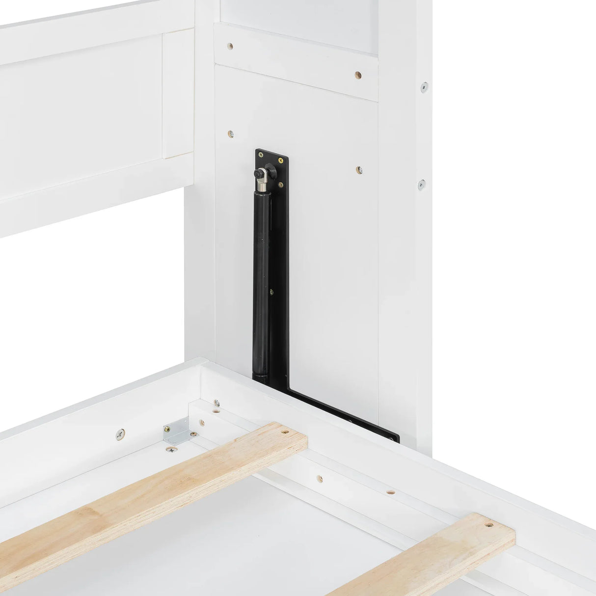 Queen Murphy Bed Wall Bed With Shelves White Solid Wood - Omega Lifestyles