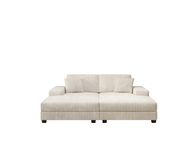 Convertible Corduroy Fabric Sleeper Sofa Chair With Storage - Omega Lifestyles