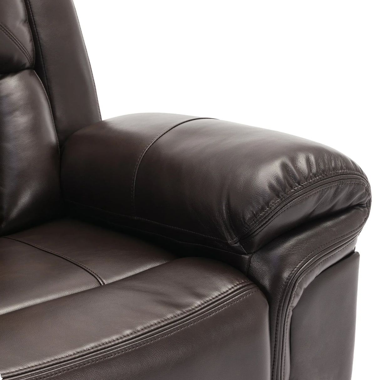 Brown Faux Leather Manual Recliner Chair With LED Light - Omega Lifestyles