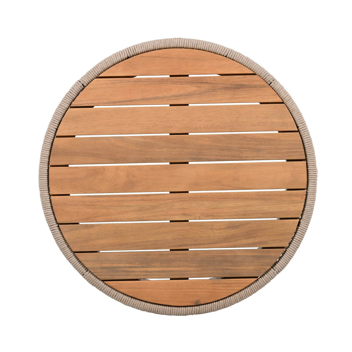 Rustic Acacia Wood Iron Rope Outdoor Coffee Table - Sleep Galleria