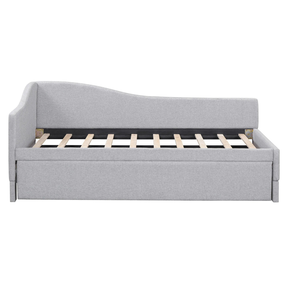 Twin Upholstered L-Shaped Daybed With Pop-Up Trundle - Omega Lifestyles
