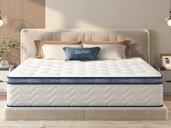 King Medium 12-Inch Hybrid Pocket Spring Mattress - Omega Lifestyles