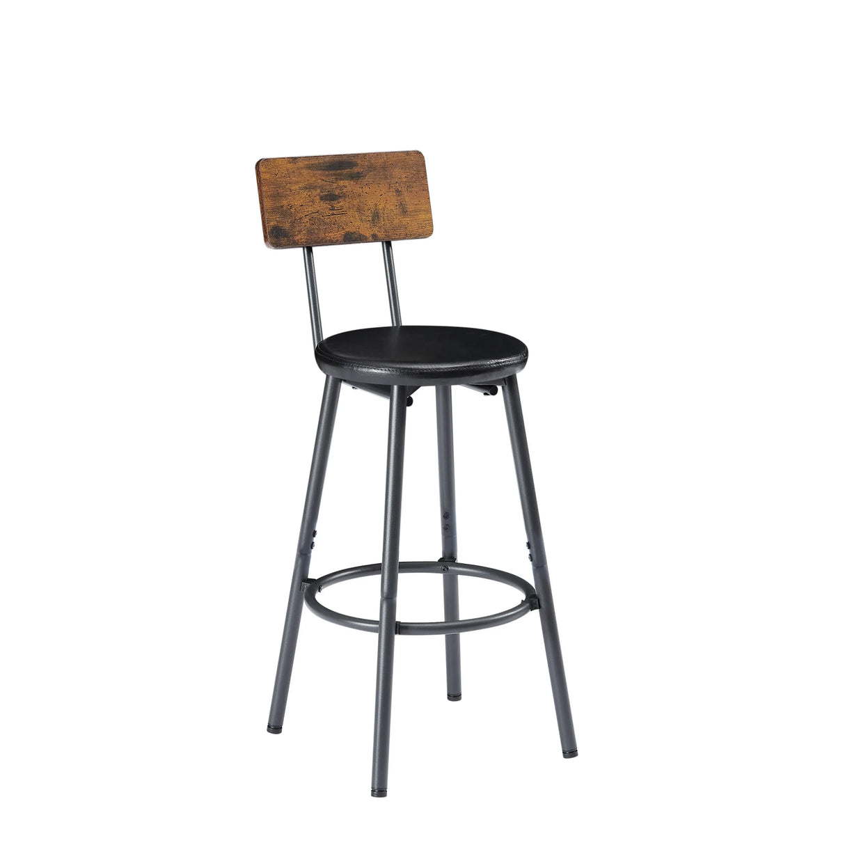 Industrial Rustic Brown Bar Table Set With 3 Upholstered Stools - Omega Lifestyles