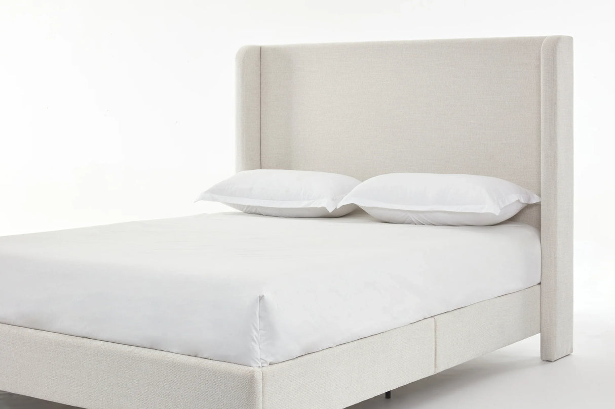 California King Contemporary Fabric Metal Upholstered Bed Frame - Omega Lifestyles