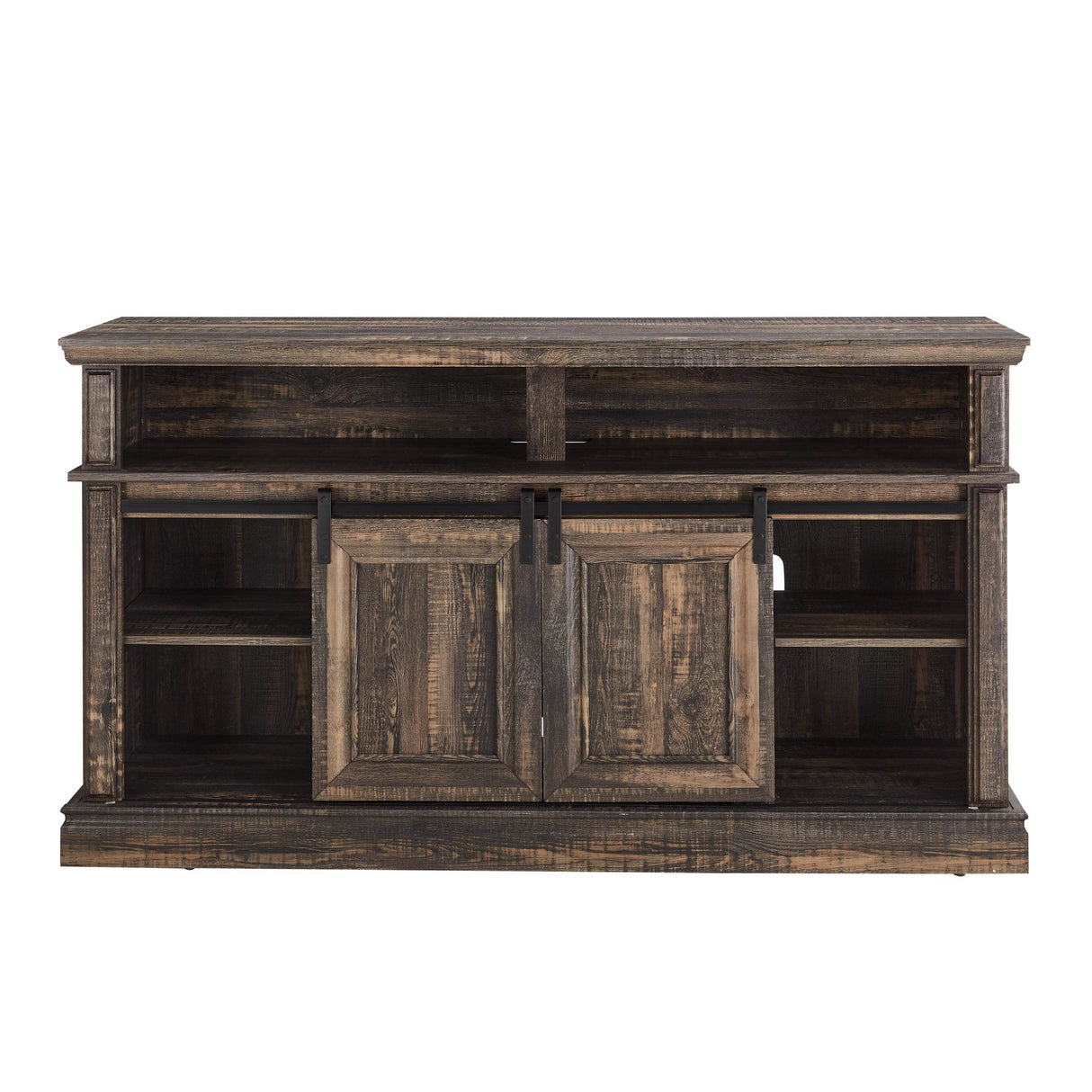 Mid Century Antique Brown MDF Media Console Table - Sleep Galleria